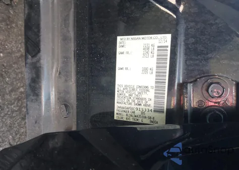 2014 Nissan Maxima 3.5 Sv from USA, damaged, VIN 1N4AA5AP3EC915334